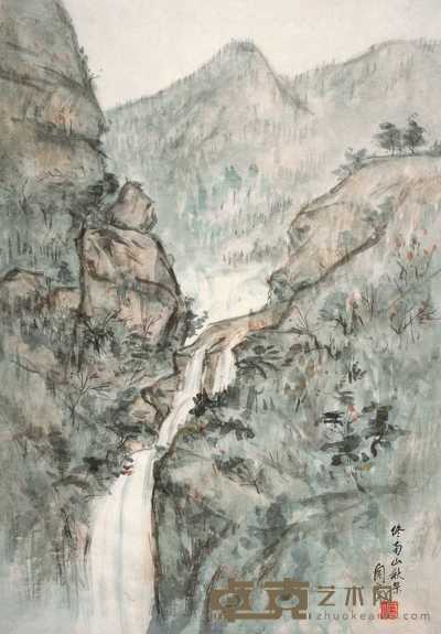 关良 1944-1945年作 终南山秋景 55×38cm